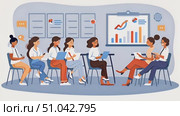 Group of individuals are seated around a table, engaged in conversation or a meeting. They interact through discussion, gestures, and possibly sharing meals. Стоковое AI-видео, аниматор Данила Большаков / Фотобанк Лори