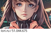 Anime character with striking blue eyes and luscious long hair. Character embodies elegance and grace in every frame. Стоковое AI-видео, аниматор Данила Большаков / Фотобанк Лори