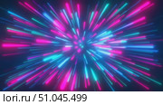Abstract tunnel of multicolored blue purple glowing bright neon laser energy beams lines abstract background. Video 4k. Стоковая анимация, аниматор Кирилл Болбатунов / Фотобанк Лори