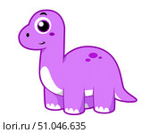 Cute illustration of a Brontosaurus dinosaur. Стоковое фото, фотограф Stocktrek Images, Inc. / ТАСС / Фотобанк Лори