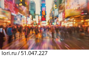 Group of people walking down a crowded city street. The blurred effect adds a sense of movement and energy to the scene. Стоковое AI-видео, аниматор Данила Большаков / Фотобанк Лори