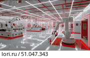 High-tech robotics factory showcasing advanced automation in production processes. Стоковое AI-видео, аниматор Сергей Толмачёв / Фотобанк Лори