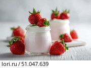 Fresh Berry Trifle in Glasses. Dessert with Strawberry and Whipped Cream. Layered Yogurt with Berry Fruits. Berry Pudding Glass Jars. Food Marketing, Recipe Design. Colorful Sweet Treat. Fruity Quark. Стоковое AI-изображение, AI-художник Марина Демидюк / Фотобанк Лори