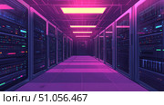 cloud blinking server farm ai generated. Стоковое AI-изображение, AI-художник Vectorwin / Фотобанк Лори