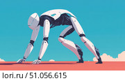 automation stretching robot ai generated. Стоковое AI-изображение, AI-художник Vectorwin / Фотобанк Лори