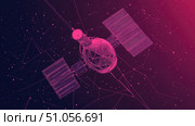 orbit flowing tech satellite ai generated. Стоковое AI-изображение, AI-художник Vectorwin / Фотобанк Лори