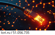 cat5 lighting up network cable ai generated. Стоковое AI-изображение, AI-художник Vectorwin / Фотобанк Лори
