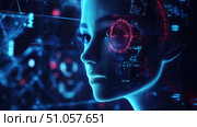 technology futuristic scan of nurse avatar ai generated. Стоковое AI-изображение, AI-художник Vectorwin / Фотобанк Лори