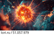 energy exploding molecule ai generated. Стоковое AI-изображение, AI-художник Vectorwin / Фотобанк Лори