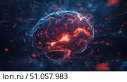 alpha exploding view of brainwave scan ai generated. Стоковое AI-изображение, AI-художник Vectorwin / Фотобанк Лори