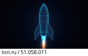 trajectory illuminating rocket ai generated. Стоковое AI-изображение, AI-художник Vectorwin / Фотобанк Лори