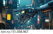automation emerging robot hand ai generated. Стоковое AI-изображение, AI-художник Vectorwin / Фотобанк Лори