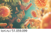 growth exploding view of bacteria colony ai generated. Стоковое AI-изображение, AI-художник Vectorwin / Фотобанк Лори