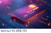 transaction illuminating credit card ai generated. Стоковое AI-изображение, AI-художник Vectorwin / Фотобанк Лори