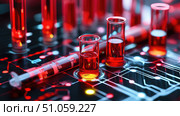 erythrocytes sliced view of blood sample ai generated. Стоковое AI-изображение, AI-художник Vectorwin / Фотобанк Лори