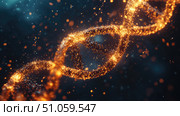 nucleotides dissolving dna strand ai generated. Стоковое AI-изображение, AI-художник Vectorwin / Фотобанк Лори