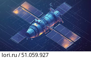 orbit looping satellite ai generated. Стоковое AI-изображение, AI-художник Vectorwin / Фотобанк Лори