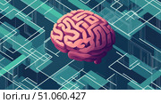 connectivity merging brain ai generated. Стоковое AI-изображение, AI-художник Vectorwin / Фотобанк Лори