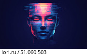 android glitching robot face ai generated. Стоковое AI-изображение, AI-художник Vectorwin / Фотобанк Лори