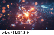 entanglement flying quantum particle ai generated. Стоковое AI-изображение, AI-художник Vectorwin / Фотобанк Лори