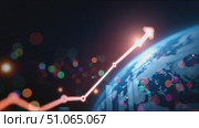 Global economic growth trends with rising market indicators over time. Стоковое AI-видео, аниматор Сергей Толмачёв / Фотобанк Лори