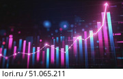 Financial growth trends illustrated with vibrant graphs and charts in a futuristic digital environment. Стоковое AI-видео, аниматор Сергей Толмачёв / Фотобанк Лори