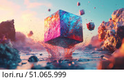 modeling dissolving 3d cube ai generated. Стоковое AI-изображение, AI-художник Vectorwin / Фотобанк Лори
