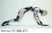 technology stretching robot ai generated. Стоковое AI-изображение, AI-художник Vectorwin / Фотобанк Лори