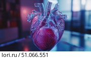 cardiovascular simulation of heart transplant model ai generated. Стоковое AI-изображение, AI-художник Vectorwin / Фотобанк Лори