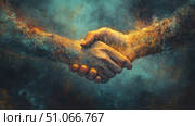 breakdown collapsing handshake ai generated. Стоковое AI-изображение, AI-художник Vectorwin / Фотобанк Лори
