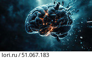 amnesia disintegrating brain ai generated. Стоковое AI-изображение, AI-художник Vectorwin / Фотобанк Лори