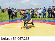 Национальная татаро-башкирская борьба Куреш (борьба на поясах). Традиционно проводится на празднике Сабантуй. (2022 год). Редакционное фото, фотограф Андреева Тамара Викторовна / Фотобанк Лори