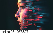 algorithm glitching facial recognition scan ai generated. Стоковое AI-изображение, AI-художник Vectorwin / Фотобанк Лори