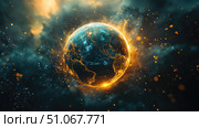unification merging globe ai generated. Стоковое AI-изображение, AI-художник Vectorwin / Фотобанк Лори