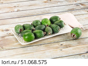 Sweet ripe juicyfruit feijoa. Стоковое фото, фотограф Андрей Старостин / Фотобанк Лори