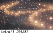 Abstract Plexus of Glowing Golden Lights: A Digital Network Representing Connectivity and Information. Ideal for tech art or digital display. Стоковое AI-видео, аниматор Данила Большаков / Фотобанк Лори