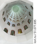 Architectural background, spiral staircase with windows opening into a skylight under the dome. Стоковое фото, фотограф Евгений Харитонов / Фотобанк Лори