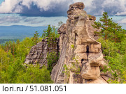 Magnificent rocks of the Arakul shikhan in the Chelyabinsk region on a summer day. Стоковое фото, фотограф Акиньшин Владимир / Фотобанк Лори