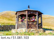 beautiful openwork gazebo next to a spring under the Chasovaya mountain near the village of Andreyevka. Стоковое фото, фотограф Акиньшин Владимир / Фотобанк Лори