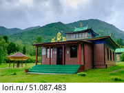 Arshan, Russia - 4 July 2023:View of Buddhist datsan Bodhidharma Sayan Mountains. Стоковое фото, фотограф Юлия Анатольевна Агын / Фотобанк Лори
