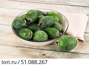 Sweet ripe juicyfruit feijoa. Стоковое фото, фотограф Андрей Старостин / Фотобанк Лори