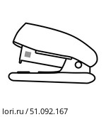 Black stapler illustration on white background with focus on metal parts. Стоковая иллюстрация, иллюстратор Zakharova Natasha / Фотобанк Лори