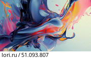 Colorful abstract composition of swirling fluid shapes creating a dynamic artistic expression. Стоковое AI-изображение, AI-художник Михаил Коханчиков / Фотобанк Лори