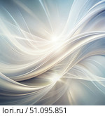Abstract White Smooth Lines and Transitions With Light Glows. Generative AI. Стоковое AI-изображение, AI-художник Roman Zavorotny / Фотобанк Лори