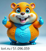 A Smiling, Plump Beaver Gives Two Thumbs Up. Generative AI. Стоковое AI-изображение, AI-художник Roman Zavorotny / Фотобанк Лори