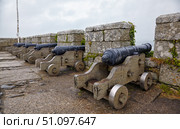 The rows of cannons in the castle. St Michael's Mount. Cornwall. England. Great Britain (2009 год). Стоковое фото, фотограф Сергей Пристяжнюк (Serg Zastavkin) / Фотобанк Лори