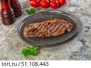 Grilled beef black angus steak. Стоковое фото, фотограф Андрей Старостин / Фотобанк Лори