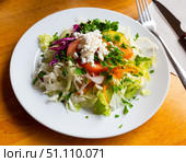 Image of Choban salad with cheese in a Turkish cafe. Стоковое фото, фотограф Яков Филимонов / Фотобанк Лори
