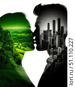 A man and woman kiss in a cityscape. Стоковое AI-изображение, AI-художник Ярославский Максим / Фотобанк Лори