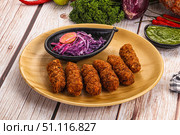 Indian minced meat kebab kofta. Стоковое фото, фотограф Андрей Старостин / Фотобанк Лори